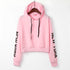 Womens Letters Long Sleeve Hoodie Sweatshirt Pullover Tops - menochic